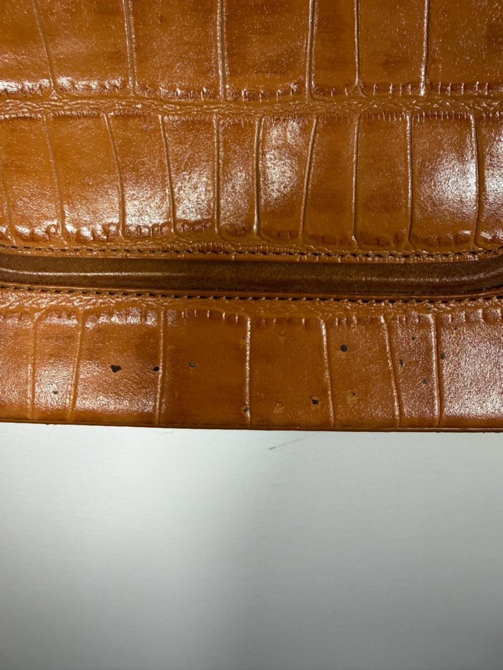 Faux Croc Embossed Western Vegan Leather Bag - Picture 3 of 10
